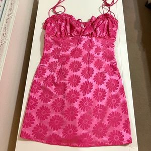 Pink Flower Mini-Dress